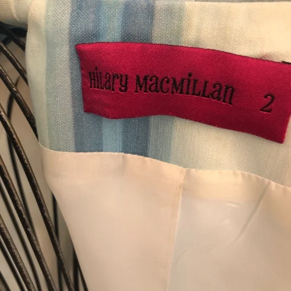 Unique Designer Blue Watercolour Linen Coastal Blazer - Picture 4 of 4